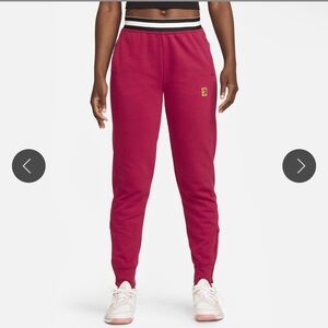Nike Court Dri-Fit Heritage French Terry Tennis Pants Red Women’s Size Small